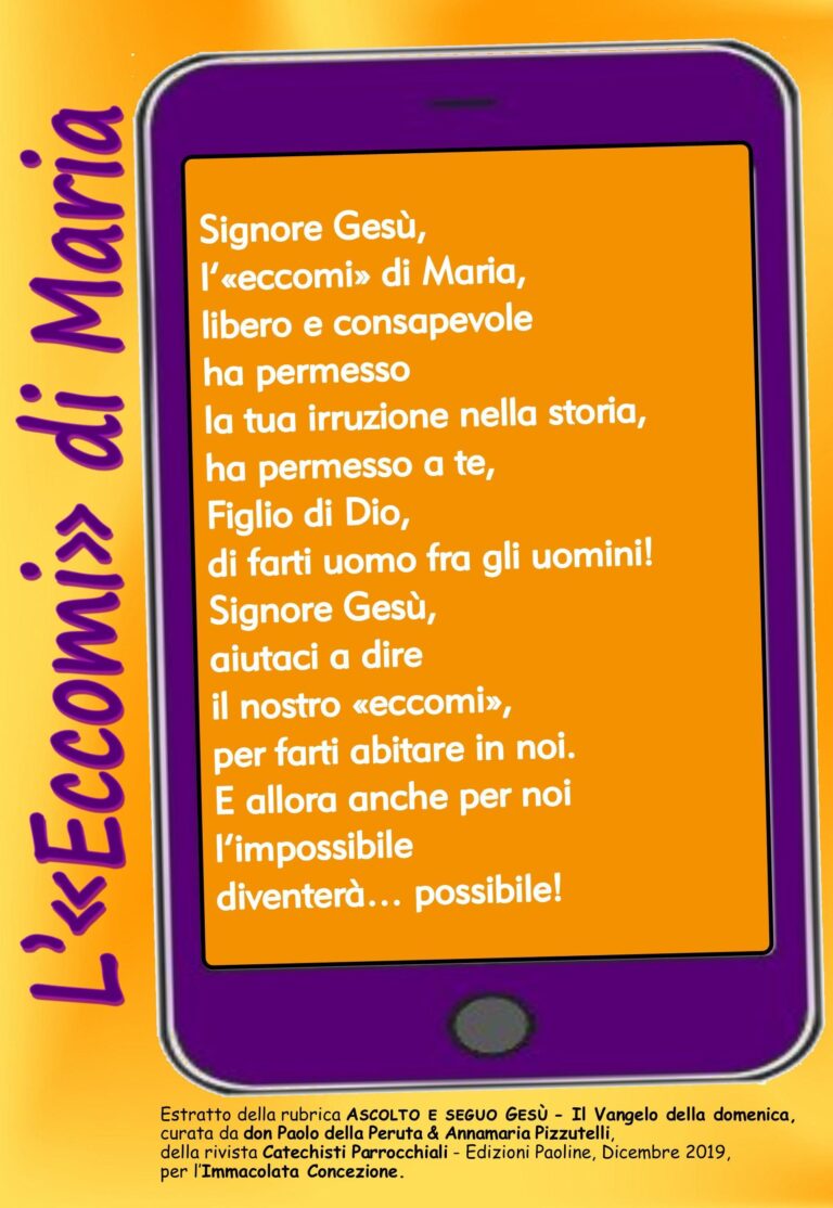 Preghiera Immacolata Concezione 2019 2