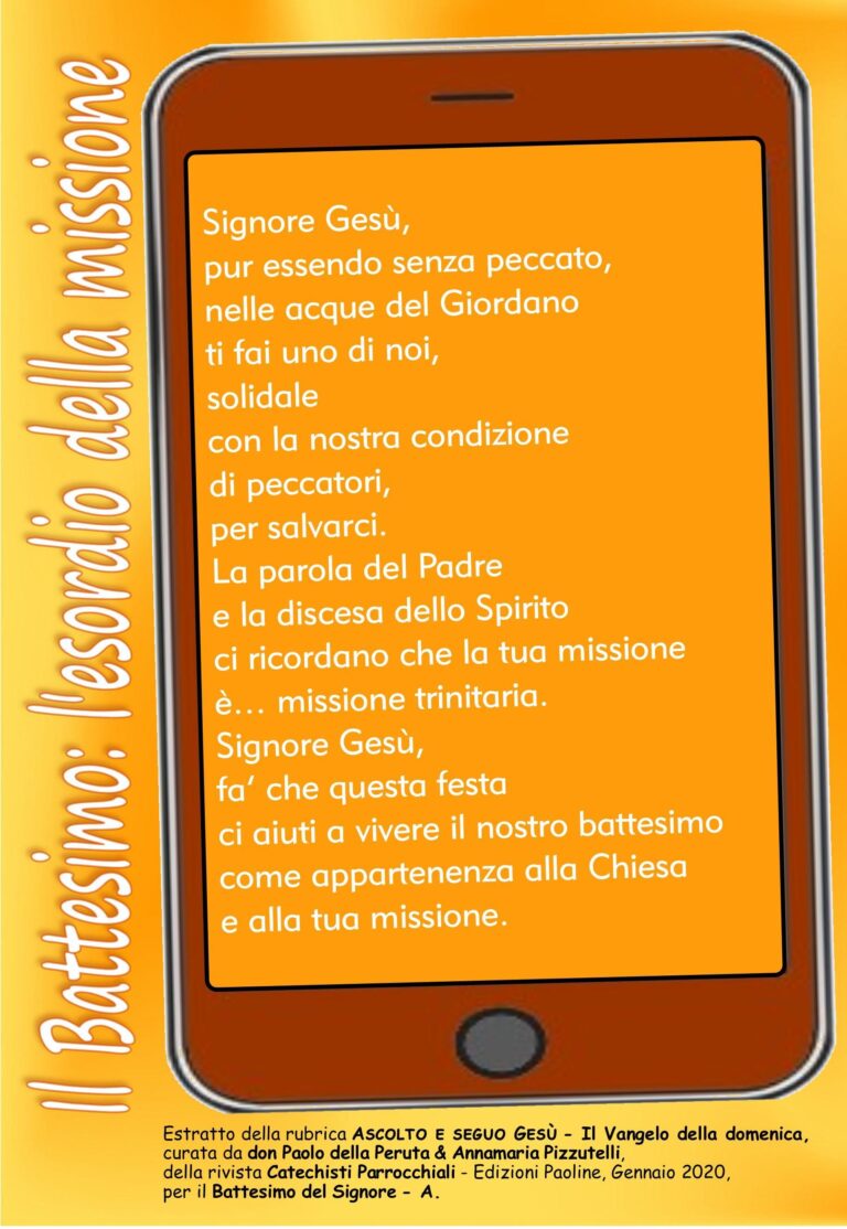 Preghiera Battesimo del Signore A 2020