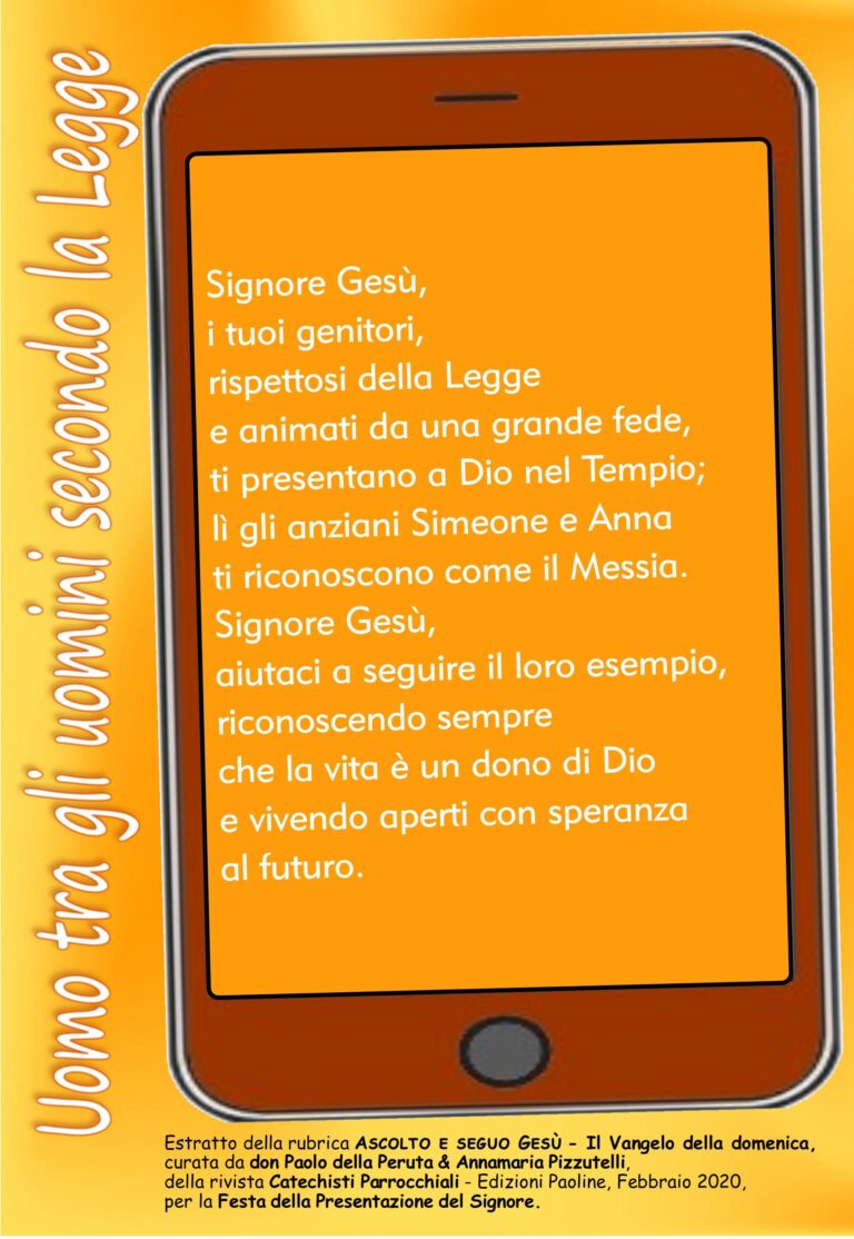 Preghiera Presentazione del Signore 2020