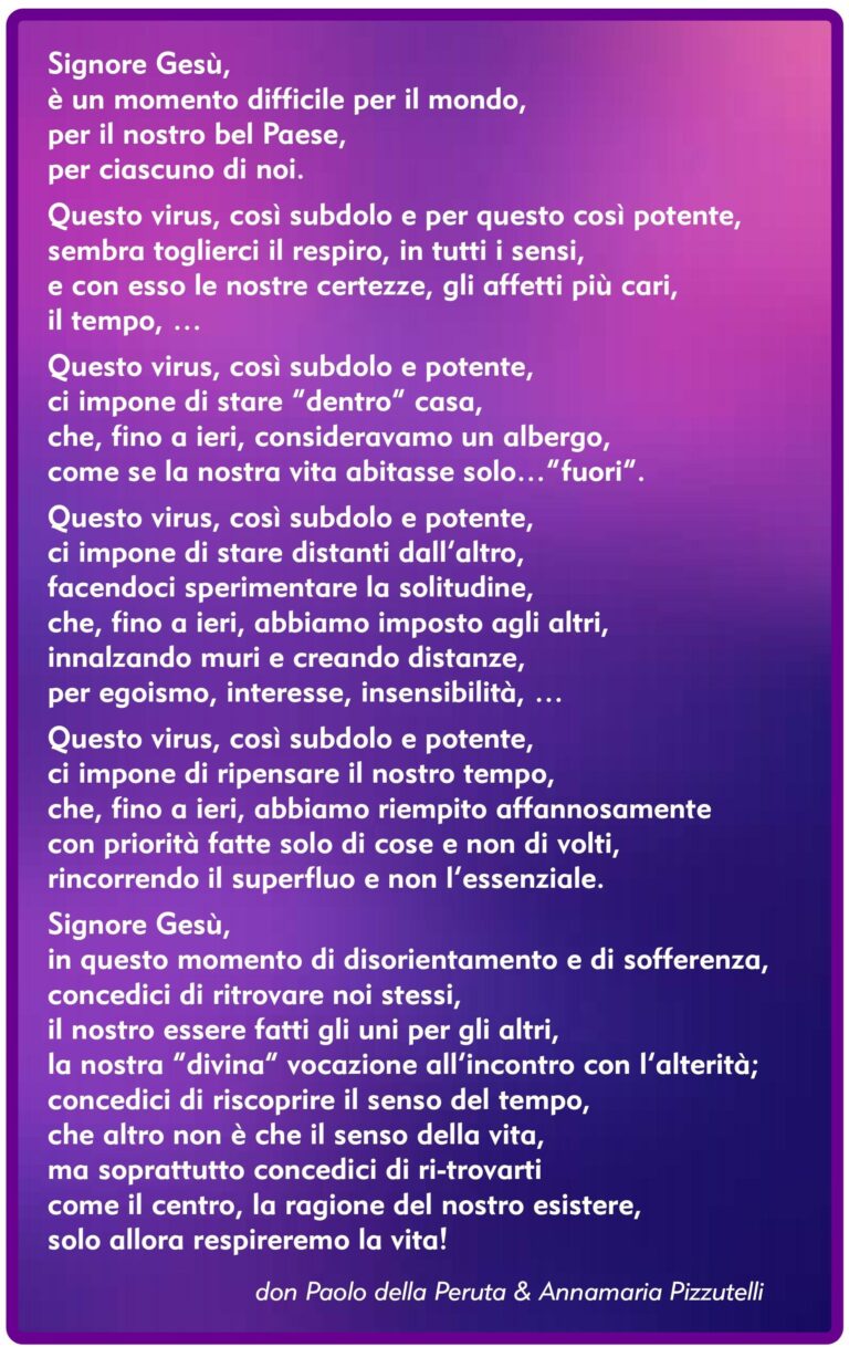 Preghiera Coronavirus 2020