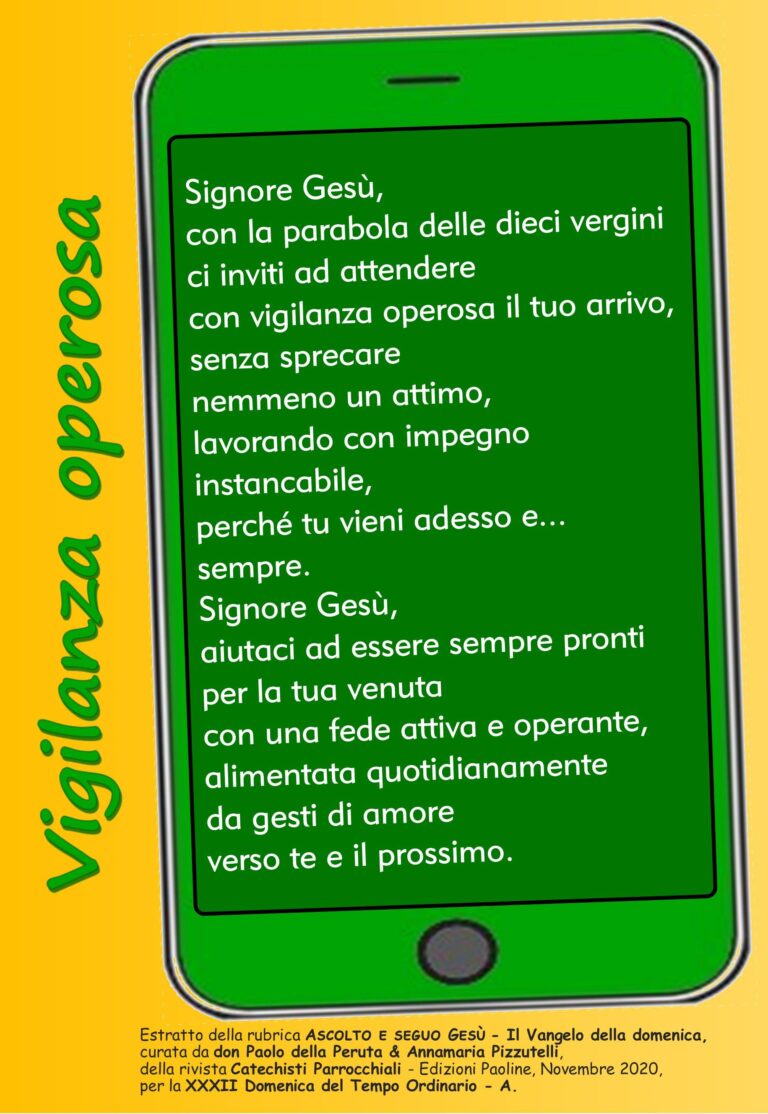 Preghiera XXXII Tempo Ordinario A