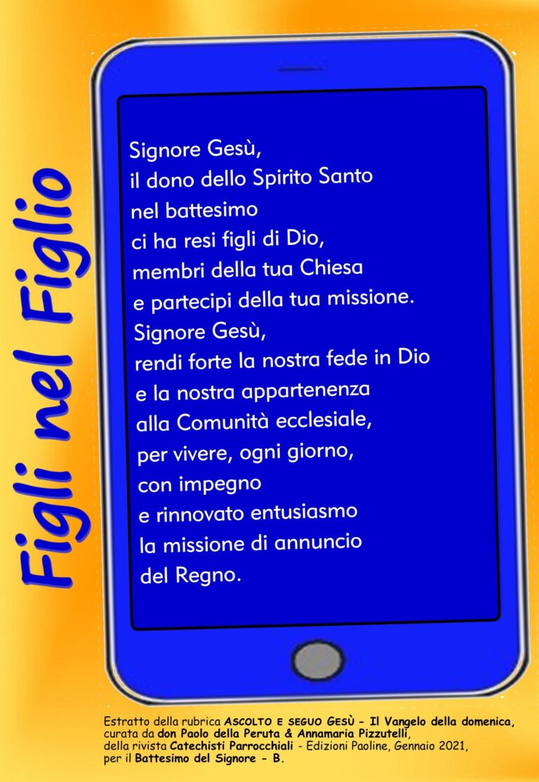 Preghiera Battesimo del Signore B 2021