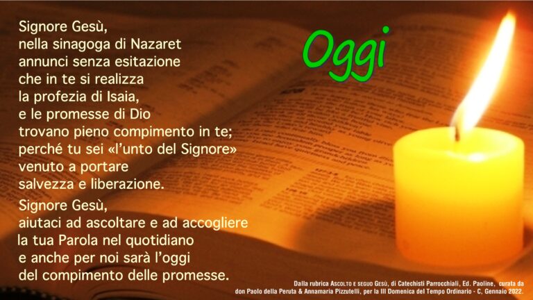 Preghiera III Domenica del Tempo Ordinario C 2022