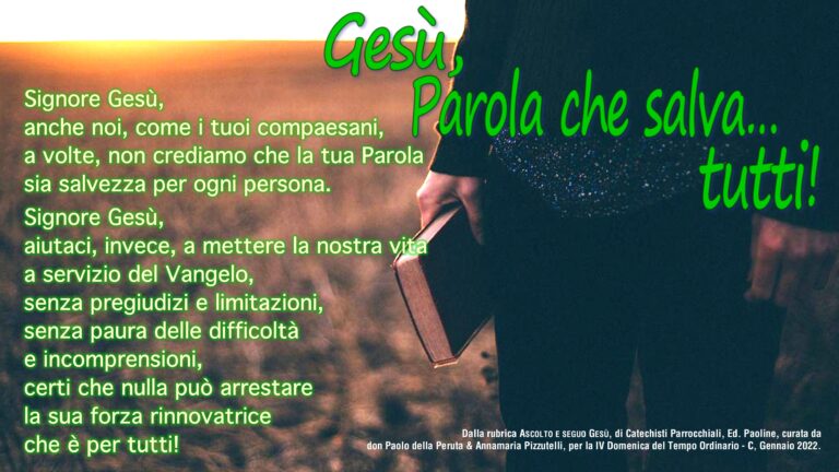 Preghiera e sfondo IV TO 2022