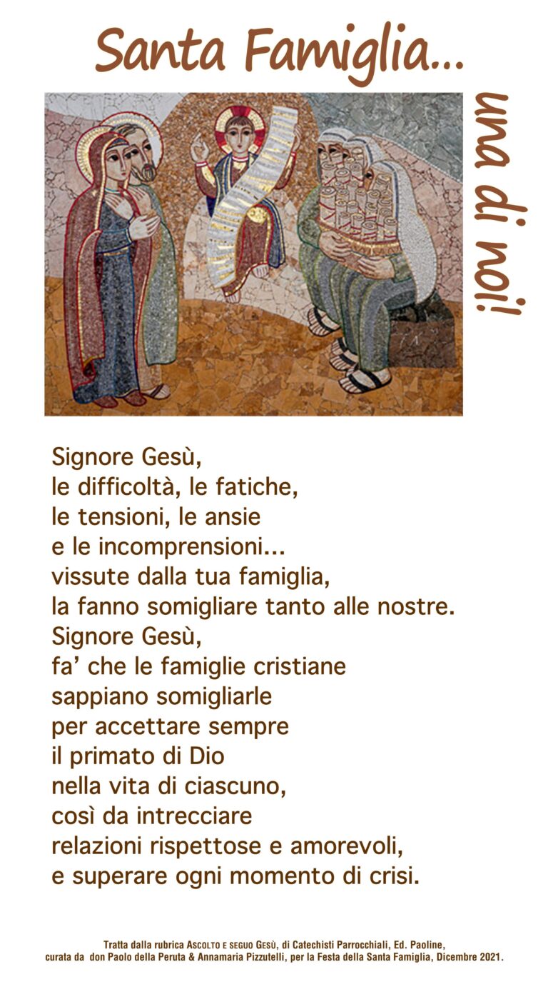 Preghiera per la Festa della Santa Famiglia C 2021